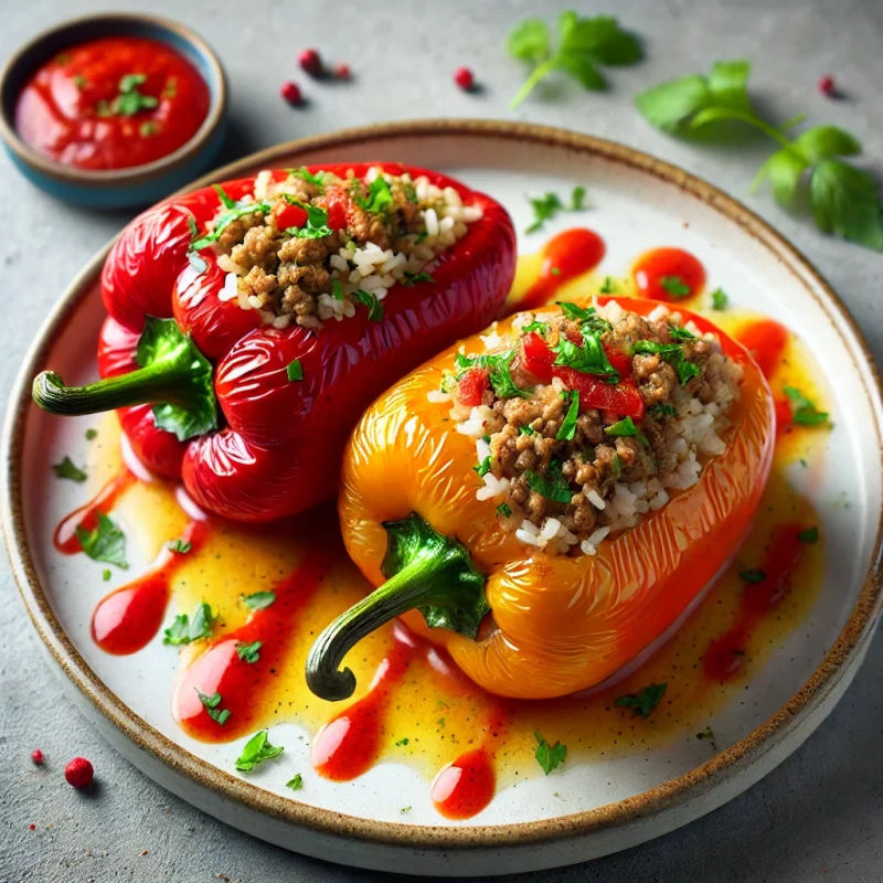 Пълнени чушки с кайма и ориз 300 гр.